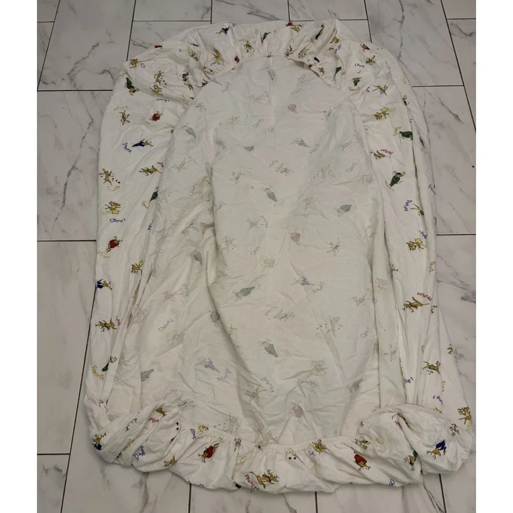 Vintage Pottery Barn Rudolph Reindeer Sheet Set Twin Size Cotton Rare Christmas